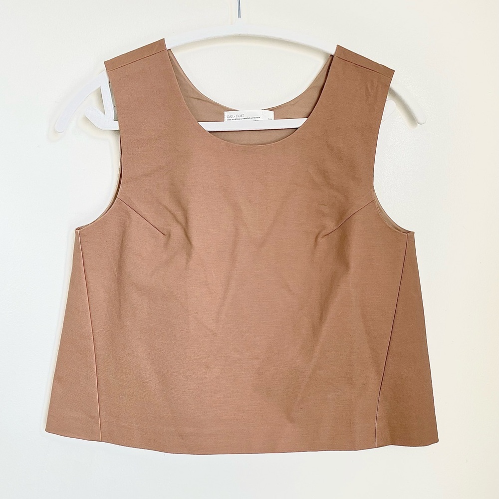 NWT Oak + Fort sleeveless top, brown, small